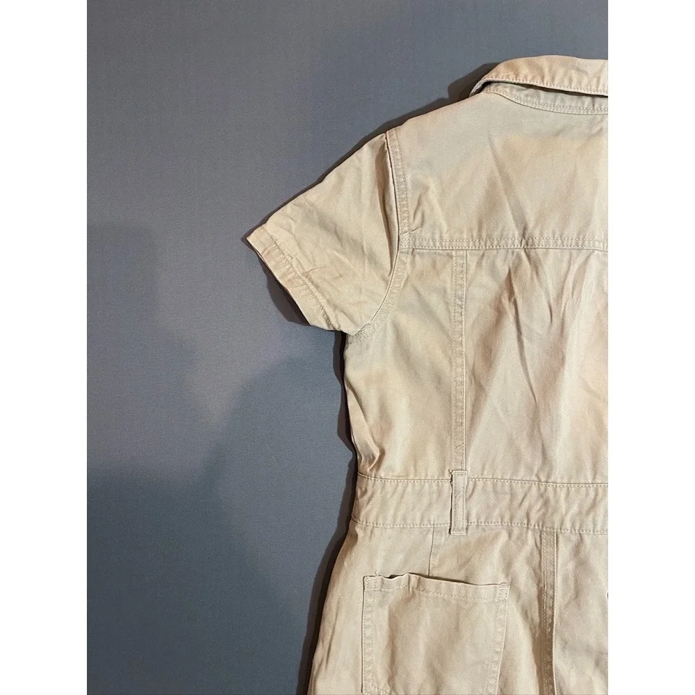 Girls Guess Vintage 90s  Khaki Cargo Utility Mini dress with pockets size 12